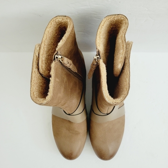 New Softwalk Rayne Brown Soft  Leather Pull On Mid Buckle Bootie, Size 8 - Picture 3 of 7